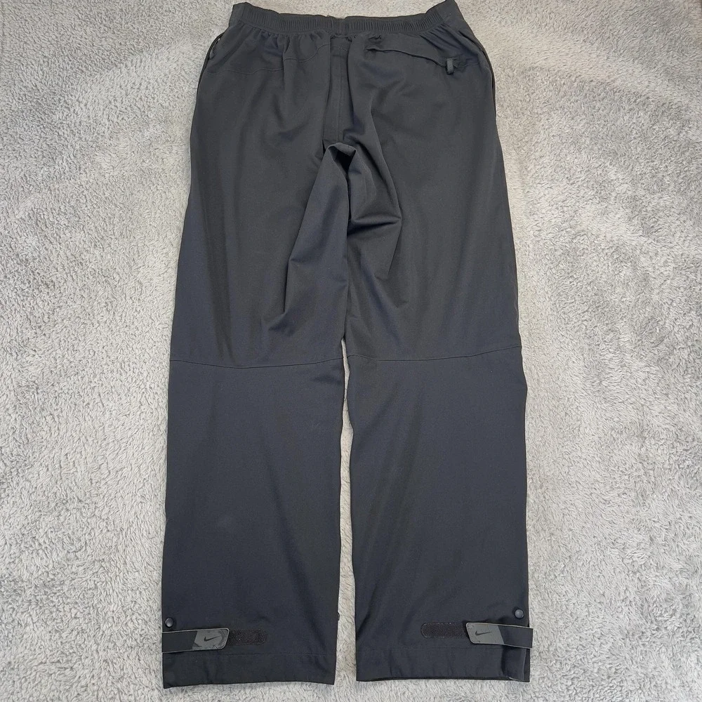 Nike Golf Storm Fit Rain Pants Mens L Black Waterproof Windproof Zip Cuff 267354